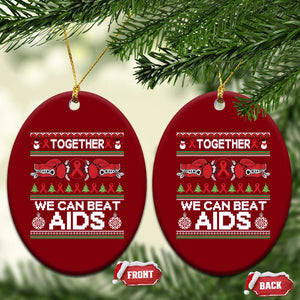 Together We Can Beat AIDS Ceramic Ornament HIV Awareness Boxing Ugly Sweater Gift TS12 Print Your Wear