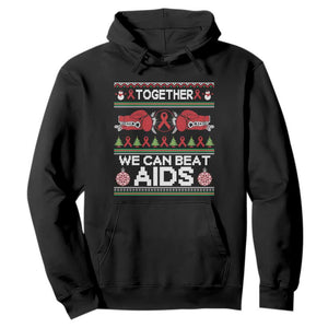 Together We Can Beat AIDS Hoodie HIV Awareness Boxing Ugly Sweater Gift TS12 Black Print Your Wear
