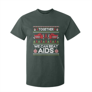 Together We Can Beat AIDS T Shirt For Kid HIV Awareness Boxing Ugly Sweater Gift TS12 Dark Forest Green Print Your Wear