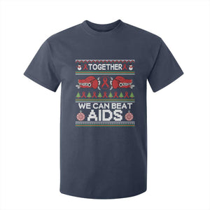 Together We Can Beat AIDS T Shirt For Kid HIV Awareness Boxing Ugly Sweater Gift TS12 Navy Print Your Wear