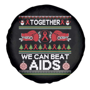 Together We Can Beat AIDS Spare Tire Cover HIV Awareness Boxing Ugly Sweater Gift TS12 Print Your Wear