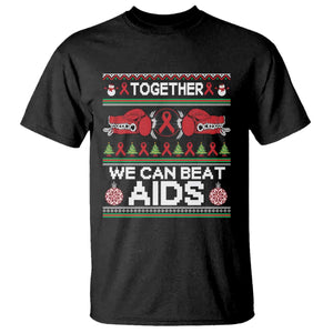 Together We Can Beat AIDS T Shirt HIV Awareness Boxing Ugly Sweater Gift TS12 Black Print Your Wear