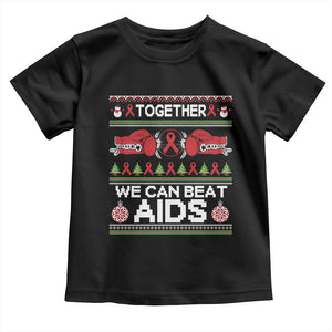 Together We Can Beat AIDS Toddler T Shirt HIV Awareness Boxing Ugly Sweater Gift TS12 Black Print Your Wear