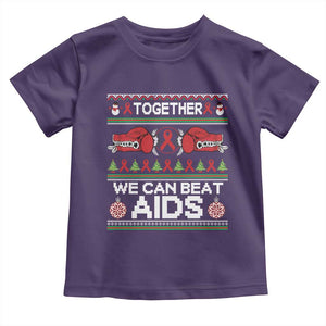 Together We Can Beat AIDS Toddler T Shirt HIV Awareness Boxing Ugly Sweater Gift TS12 Purple Print Your Wear