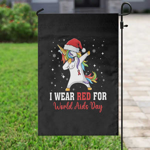I Wear Red For World AIDS Day Garden Flag Santa Unicorn Dabbing Christmas Gift TS12 Print Your Wear