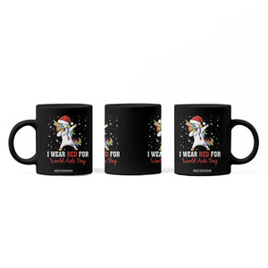I Wear Red For World AIDS Day Coffee Mug Santa Unicorn Dabbing Christmas Gift TS12 Print Your Wear