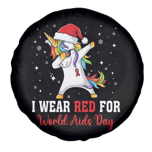I Wear Red For World AIDS Day Spare Tire Cover Santa Unicorn Dabbing Christmas Gift TS12 Print Your Wear