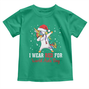 I Wear Red For World AIDS Day Toddler T Shirt Santa Unicorn Dabbing Christmas Gift TS12 Irish Green Print Your Wear