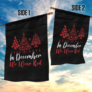 In December We Wear Red Garden Flag HIV Awareness Christmas Ribbon Tree Gift TS12 Print Your Wear