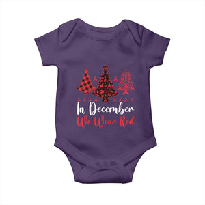 In December We Wear Red Baby Onesie HIV Awareness Christmas Ribbon Tree Gift TS12 Purple Print Your Wear