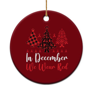 In December We Wear Red Ceramic Ornament HIV Awareness Xmas Ribbon Tree Gift TS12 1pc Red Print Your Wear