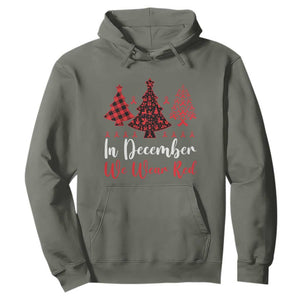 In December We Wear Red Hoodie HIV Awareness Christmas Ribbon Tree Gift TS12 Military Green Print Your Wear