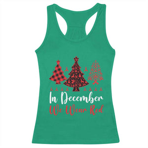 In December We Wear Red Racerback Tank Top HIV Awareness Christmas Ribbon Tree Gift - Print Your Wear