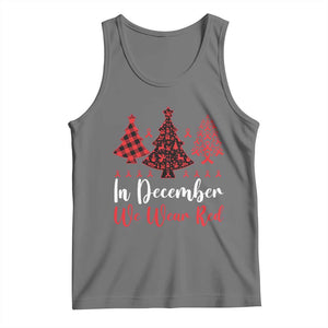 In December We Wear Red Tank Top HIV Awareness Christmas Ribbon Tree Gift TS12 Black Heather Print Your Wear