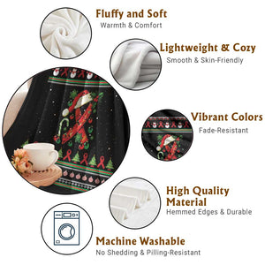 Santa Red Ribbon HIV Awareness Throw Blanket Ugly Sweater Christmas Gift TS12 Print Your Wear