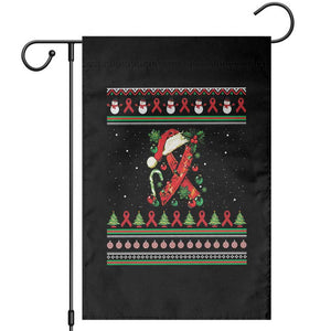 Santa Red Ribbon HIV Awareness Garden Flag Ugly Sweater Christmas Gift TS12 Black Print Your Wear