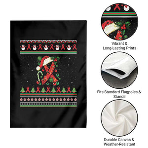 Santa Red Ribbon HIV Awareness Garden Flag Ugly Sweater Christmas Gift TS12 Print Your Wear