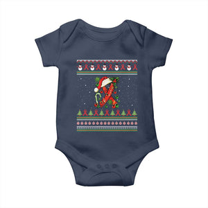 Santa Red Ribbon HIV Awareness Baby Onesie Ugly Sweater Christmas Gift TS12 Navy Print Your Wear