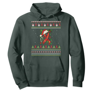 Santa Red Ribbon HIV Awareness Hoodie Ugly Sweater Christmas Gift TS12 Dark Forest Green Print Your Wear