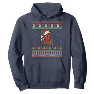 Santa Red Ribbon HIV Awareness Hoodie Ugly Sweater Christmas Gift TS12 Navy Print Your Wear