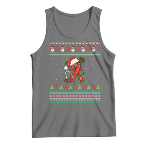 Santa Red Ribbon HIV Awareness Tank Top Ugly Sweater Christmas Gift TS12 Black Heather Print Your Wear