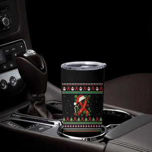 Santa Red Ribbon HIV Awareness Tumbler Cup Ugly Sweater Christmas Gift TS12 Print Your Wear