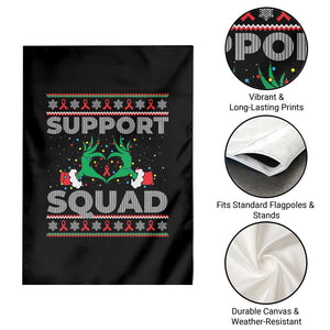 Support Squad HIV Awareness Gift Garden Flag Green Hand Red Ribbon Ugly Sweater Christmas Gift TS12 Print Your Wear