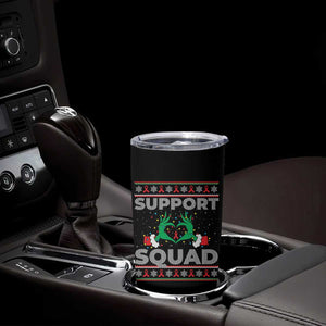 Support Squad HIV Awareness Gift Tumbler Cup Green Hand Red Ribbon Ugly Sweater Christmas Gift TS12 Print Your Wear