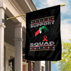 Funny Green Hand Red Ribbon HIV Awareness Garden Flag Support Squad Ugly Sweater Gift TS12 Print Your Wear