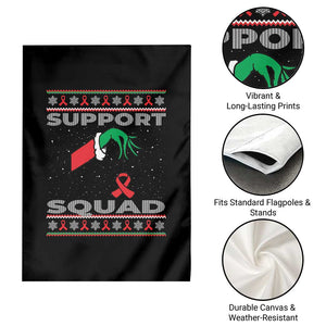 Funny Green Hand Red Ribbon HIV Awareness Garden Flag Support Squad Ugly Sweater Gift TS12 Print Your Wear