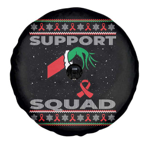 Funny Green Hand Red Ribbon HIV Awareness Spare Tire Cover Support Squad Ugly Sweater Gift TS12 Print Your Wear