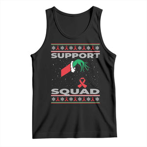 Funny Green Hand Red Ribbon HIV Awareness Tank Top Support Squad Ugly Sweater Gift TS12 Black Print Your Wear