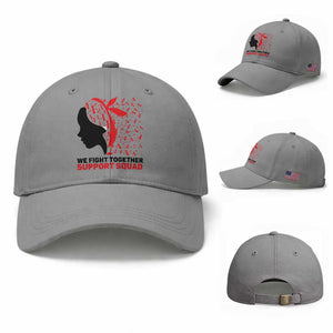 We Fight Together Support Squad Baseball Cap HIV Awareness Dragonfly Gift TS12 Baseball Cap Universal Fit Sport Gray Print Your Wear