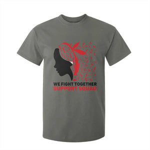 We Fight Together Support Squad T Shirt For Kid HIV Awareness Dragonfly Gift TS12 Military Green Print Your Wear
