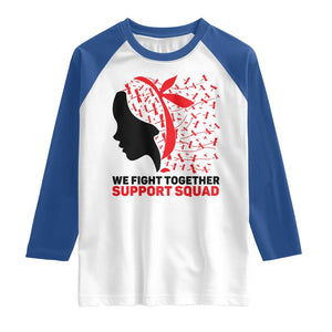 We Fight Together Support Squad Raglan Shirt HIV Awareness Dragonfly Gift TS12 White Royal Print Your Wear