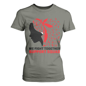 We Fight Together Support Squad T Shirt For Women HIV Awareness Dragonfly Gift TS12 Military Green Print Your Wear