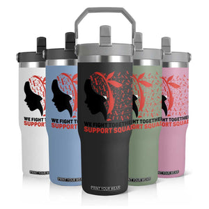 We Fight Together Support Squad Flip Straw Tumbler HIV Awareness Dragonfly Gift TS12 Print Your Wear