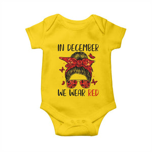 In December We Wear Red Baby Onesie HIV Awareness Empowered Woman Gift TS12 Daisy Print Your Wear