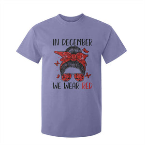 In December We Wear Red T Shirt For Kid HIV Awareness Empowered Woman Gift TS12 Violet Print Your Wear