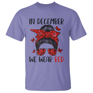 In December We Wear Red T Shirt HIV Awareness Empowered Woman Gift TS12 Violet Print Your Wear