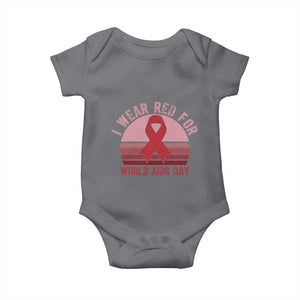I Wear Red For World Aids Day Baby Onesie HIV Awareness Gift TS12 Charcoal Print Your Wear