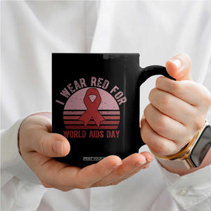I Wear Red For World Aids Day Coffee Mug HIV Awareness Gift TS12 Print Your Wear