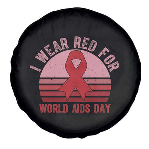 I Wear Red For World Aids Day Spare Tire Cover HIV Awareness Gift TS12 Print Your Wear
