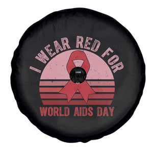 I Wear Red For World Aids Day Spare Tire Cover HIV Awareness Gift TS12 Print Your Wear