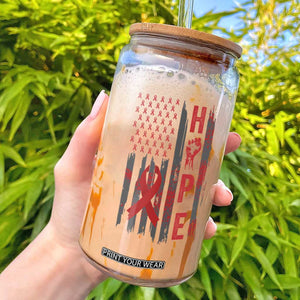 American Flag Hope HIV Awareness Glass Can World AIDS Day Gift TS12 White Print Your Wear