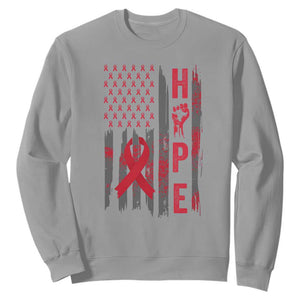 American Flag Hope HIV Awareness Sweatshirt World AIDS Day Gift TS12 Sport Gray Print Your Wear