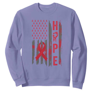 American Flag Hope HIV Awareness Sweatshirt World AIDS Day Gift TS12 Violet Print Your Wear