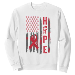 American Flag Hope HIV Awareness Sweatshirt World AIDS Day Gift TS12 White Print Your Wear