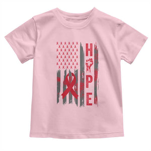 American Flag Hope HIV Awareness Toddler T Shirt World AIDS Day Gift TS12 Light Pink Print Your Wear