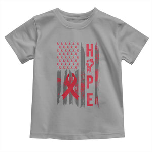 American Flag Hope HIV Awareness Toddler T Shirt World AIDS Day Gift TS12 Sport Gray Print Your Wear